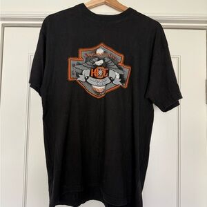 HOG Rally Harley-Davidson Black and Orange Short Sleeve Tee | No Size